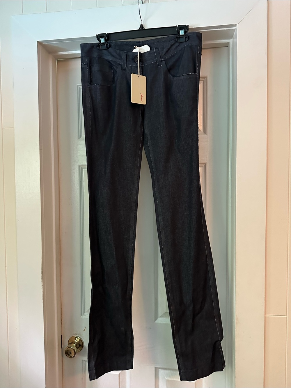 Brioni Dark Blue Wide-Leg Denim Jeans